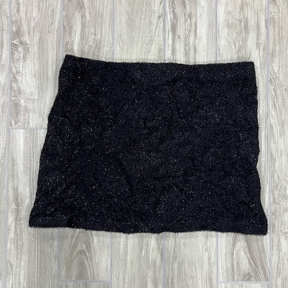90’s fuzzy black mini skirt - Picture 1 of 4